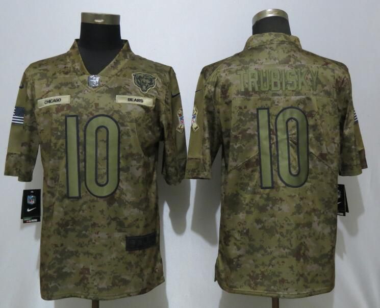 Men Chicago Bears #10 Trubisky Nike Camo Salute to Service Limited NFL Jerseys->chicago bears->NFL Jersey